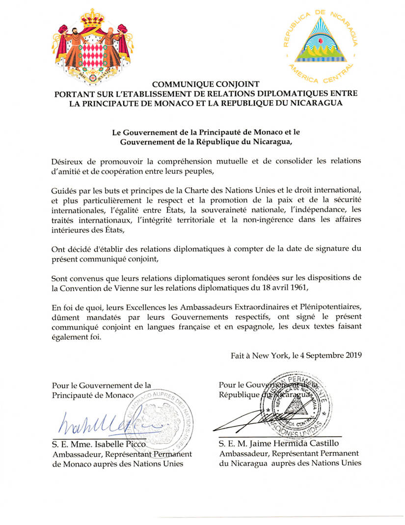 nicaragua-establece-relaciones-diplomaticas-con-principado-monaco